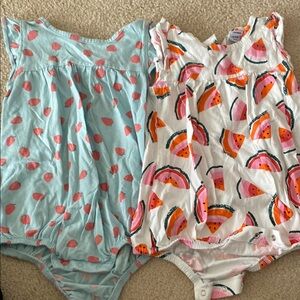 Carter's Baby Rompers - Blue and White